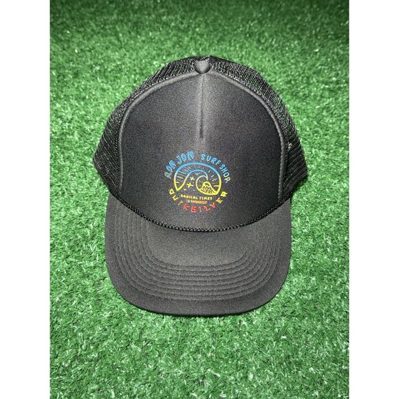 Ron Jon Surf Shop Mesh Back Trucker Hat Baseball Cap Logo Black One Size Beach - Picture 1 of 5